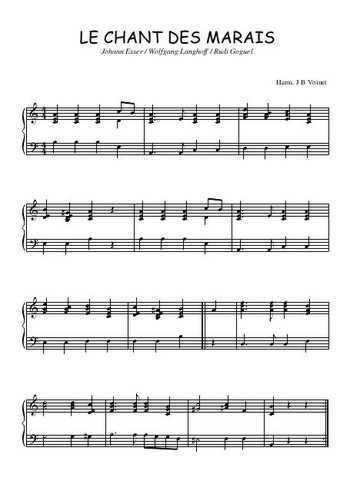 Téléchargez l'arrangement pour piano de la partition de Le chant des marais en PDF